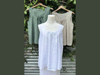sleeveless cinched square neck blouse (one size)