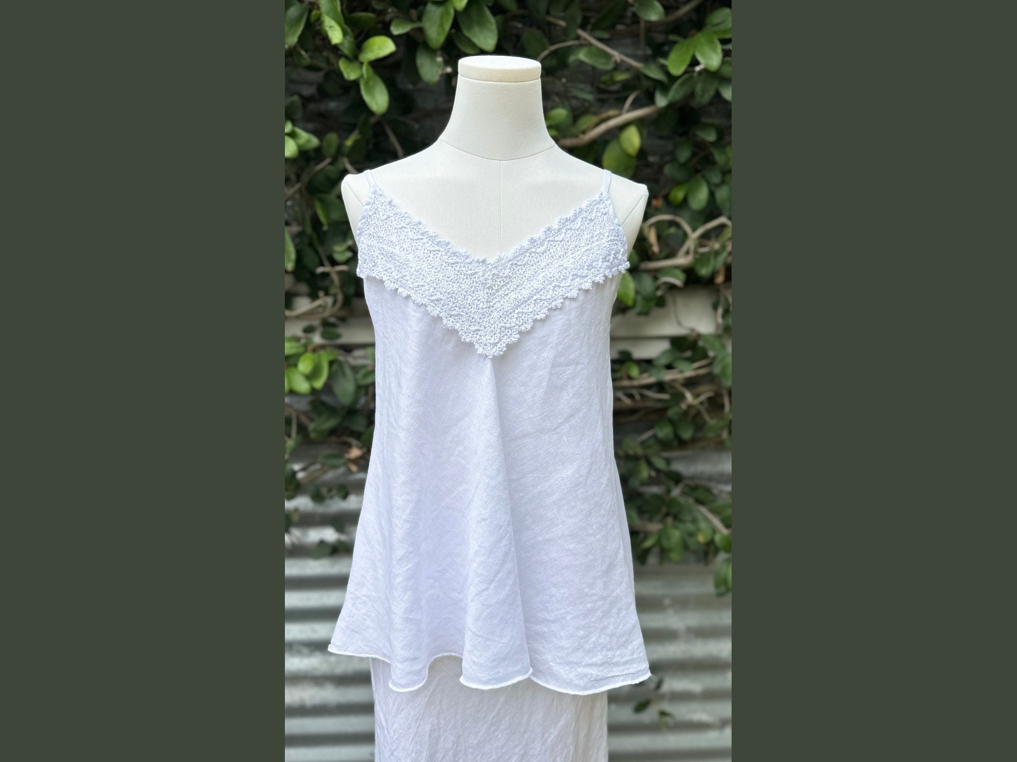 crochet linen camisole (one size)