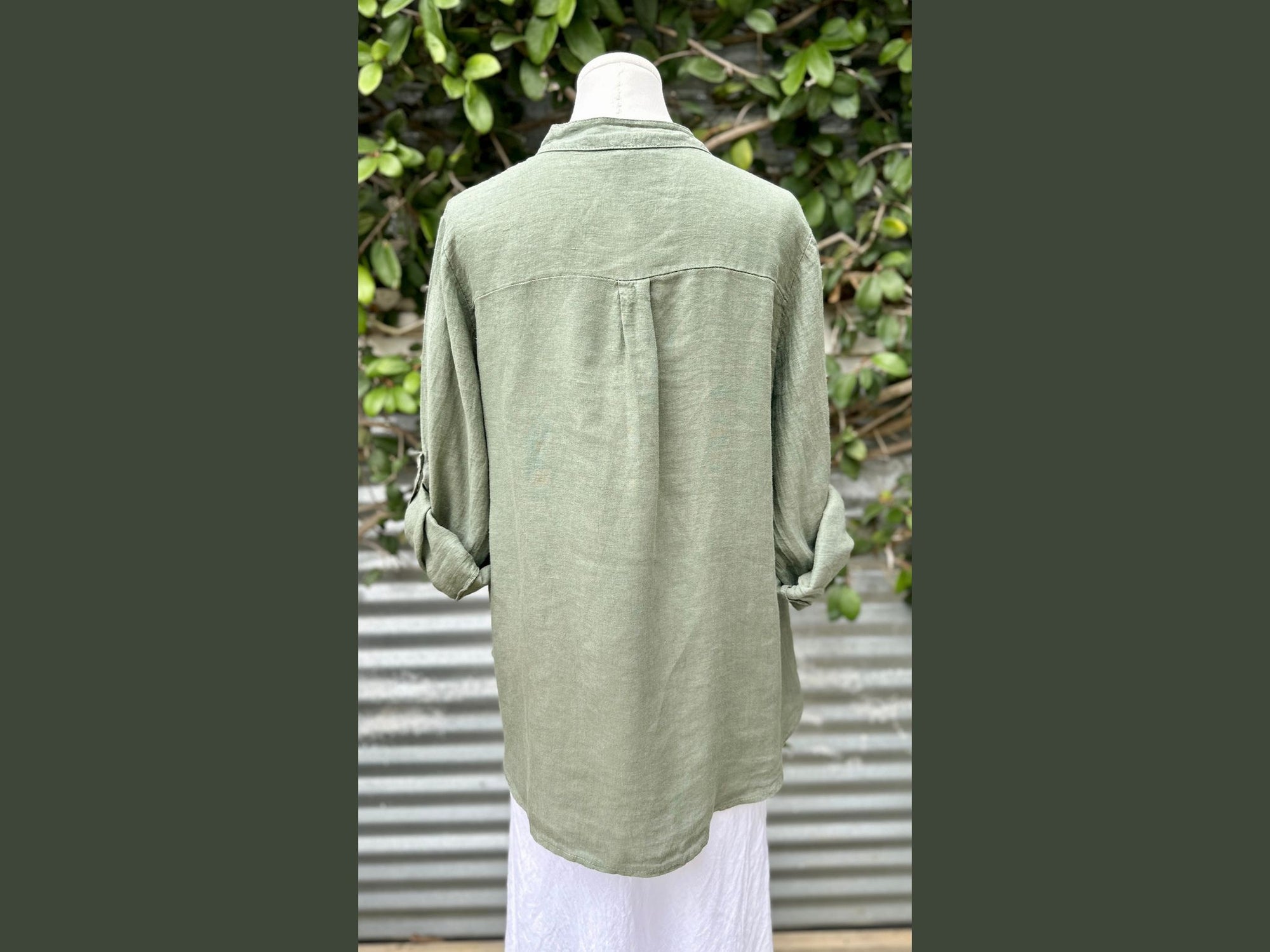 ruffle popover linen blouse (one size)