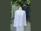 two button linen blouse (one size)