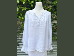 two button linen blouse