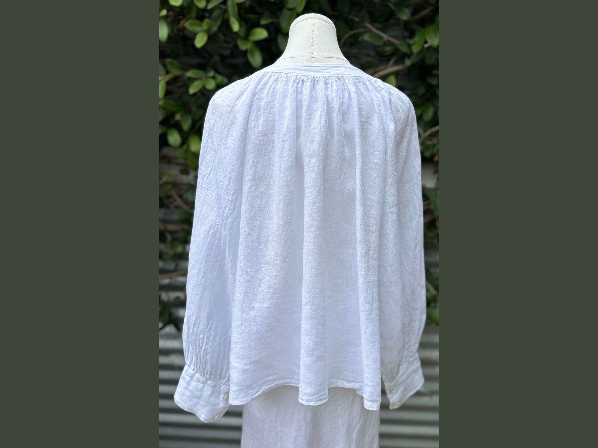 two button linen blouse (one size)