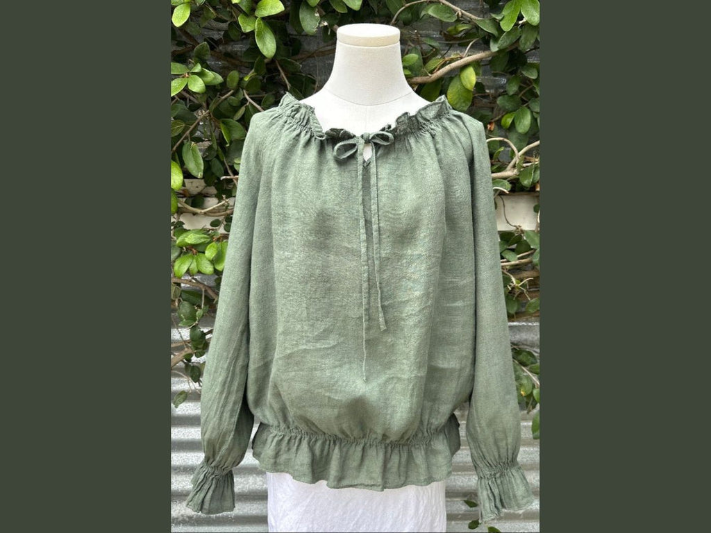 peasant blouse linen (one size)