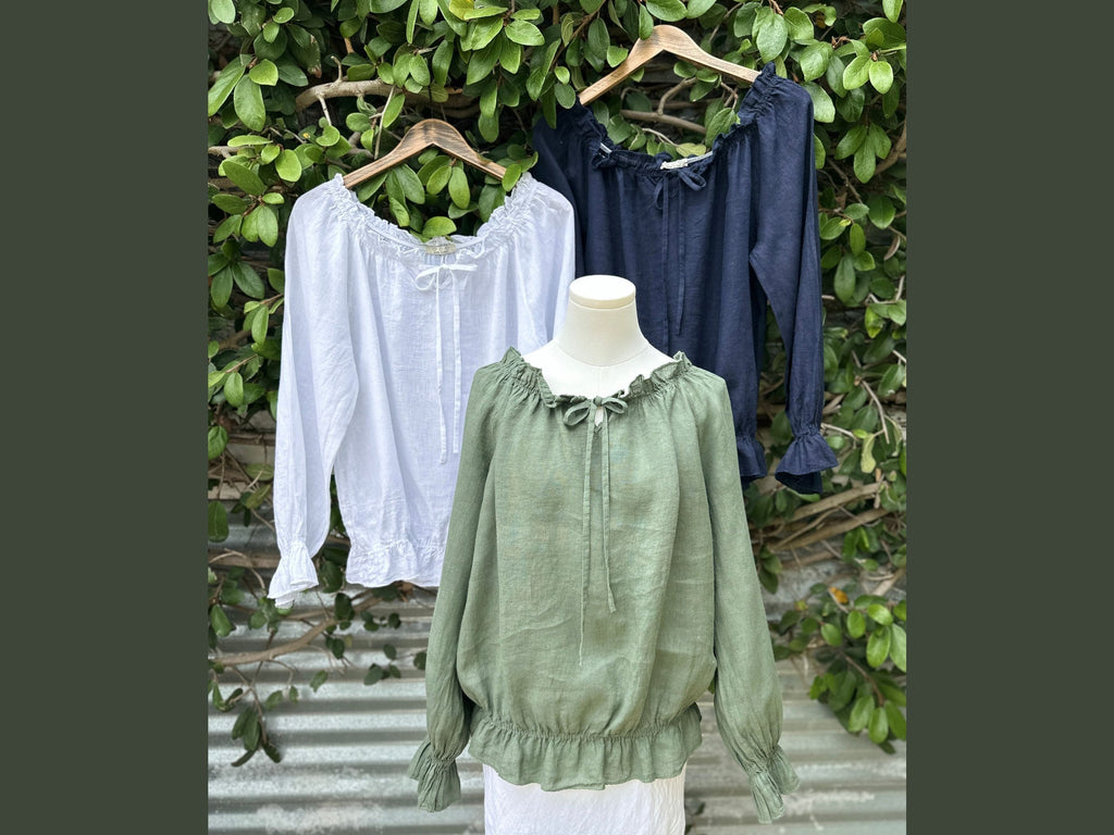 peasant blouse linen (one size)