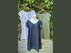 butterfly sleeve short linen dress (one size)