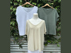 linen/cotton v-neck t-shirt