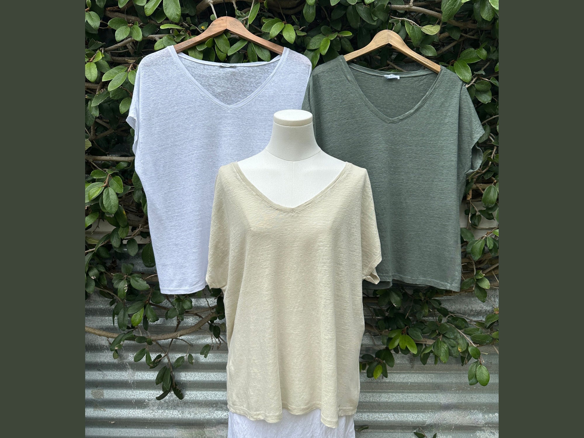 linen/cotton v-neck t-shirt