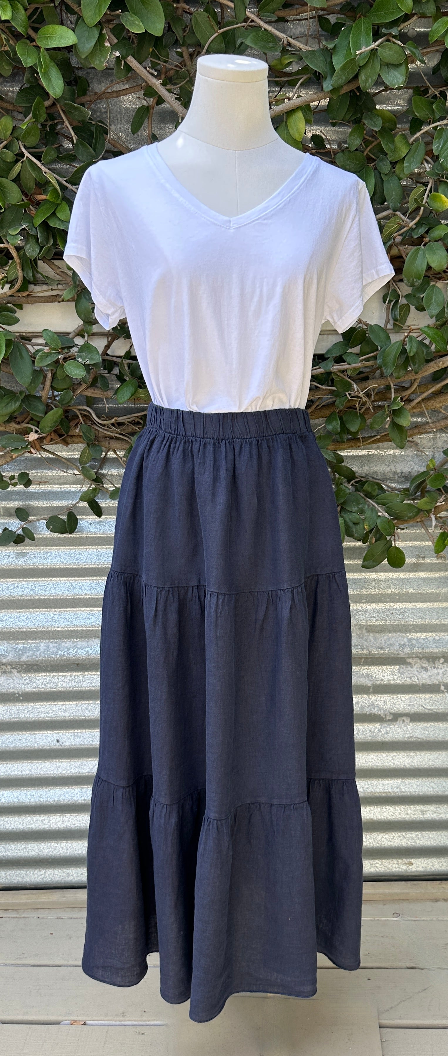 tiered linen skirt (one size)