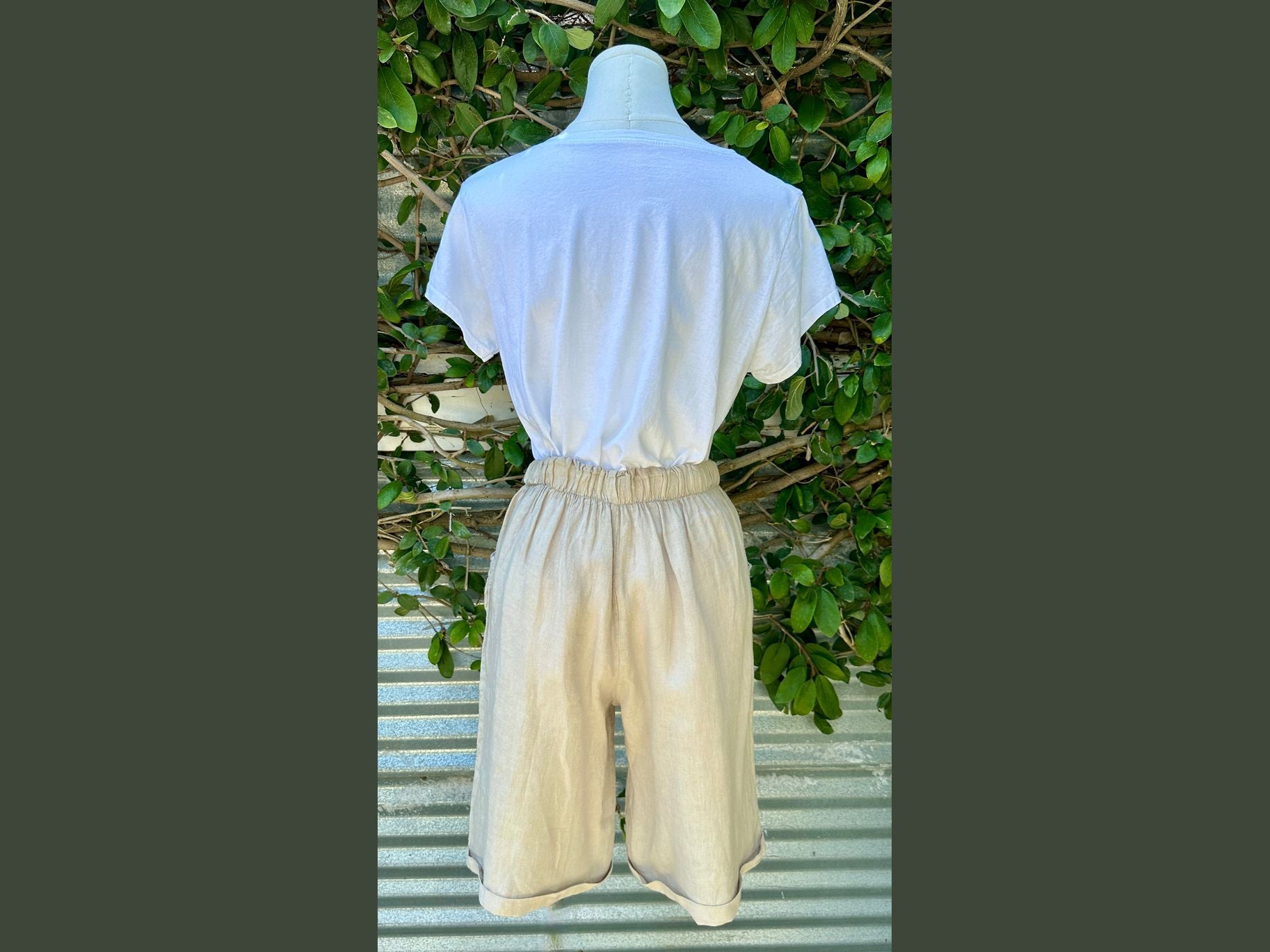 long linen cuffed shorts (one size)