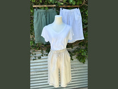 long linen cuffed shorts (one size)
