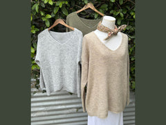 v-neck tunic sweater (one size)