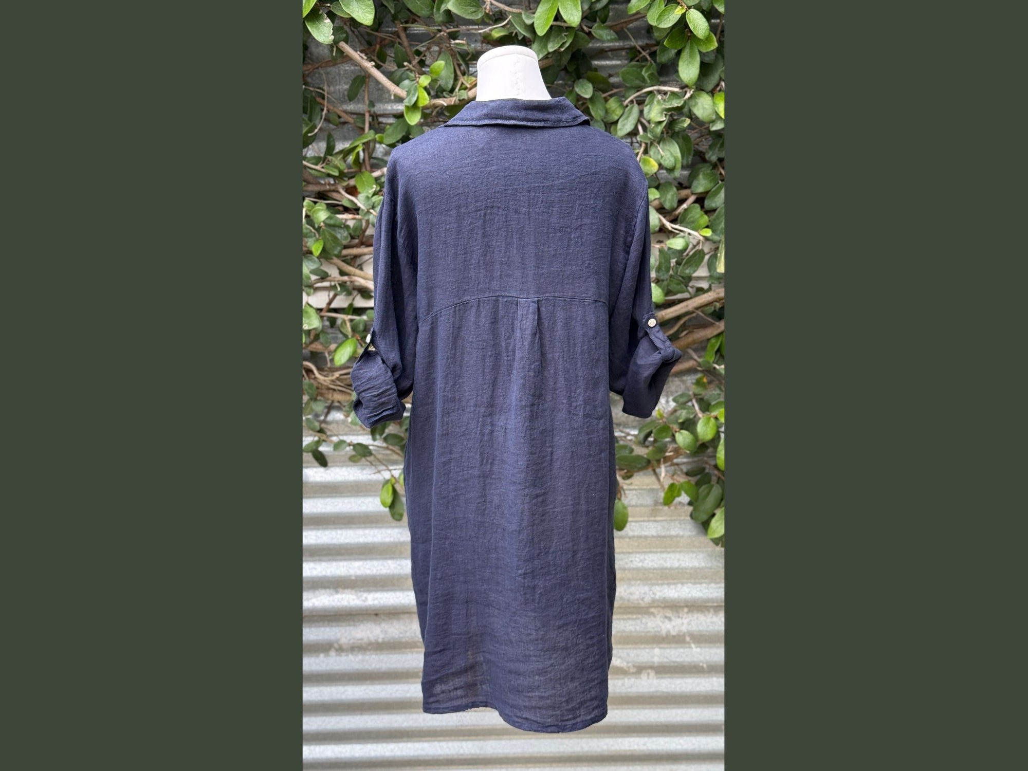 short linen collared tunic dress (one size)