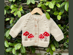 hand knit mushroom cardigan ivory