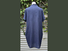 Load image into Gallery viewer, ruffle collar cap sleeve short  linen dress (one size)