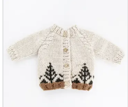 hand knit baby forest cardigan