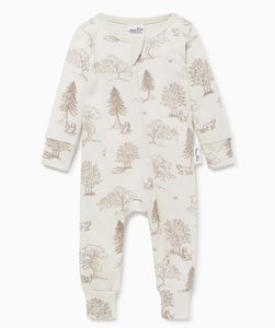 fox wood zip romper