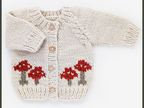hand knit mushroom cardigan ivory