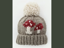 Load image into Gallery viewer, hand knit mushroom baby beanie pebble
