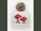 hand knit mushroom beanie ivory