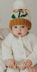 hand knit baby waffle cardigan