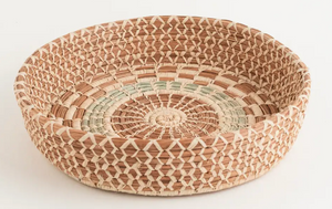 light aqua woven bowl basket
