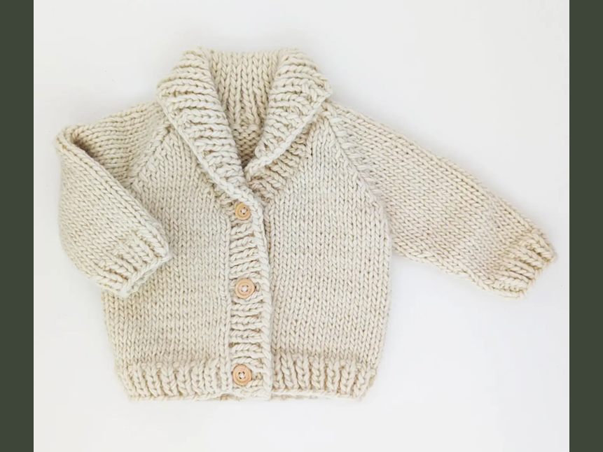 shawl collar baby cardigan