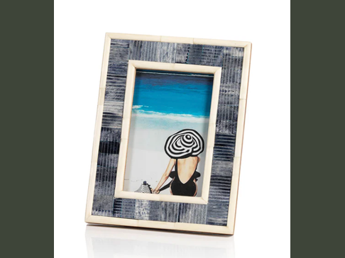 blue/ivory bone carved frame