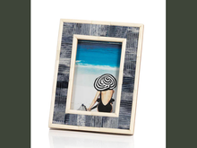 Load image into Gallery viewer, blue/ivory bone carved frame