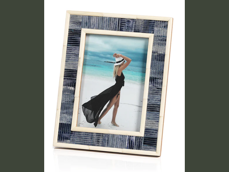 blue/ivory bone carved frame