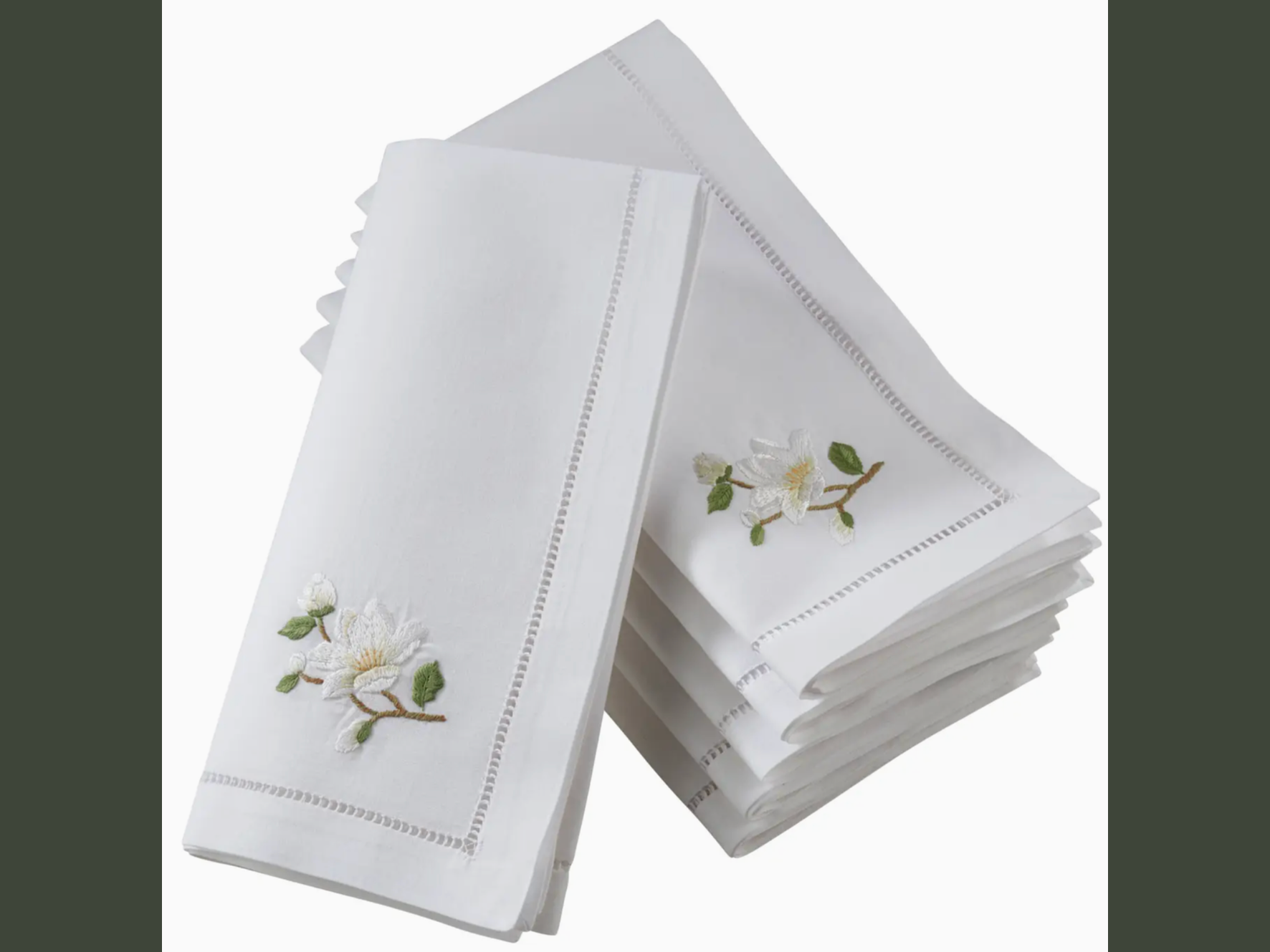 embroidered hem stitch napkin set of 4