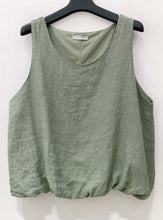 Load image into Gallery viewer, sleeveless bubble waist linen blouse