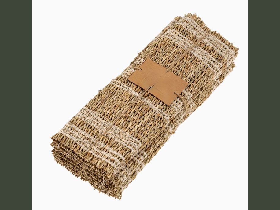 fringed seagrass table linens
