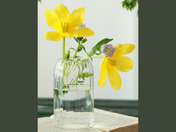 ribbed glass vase (available in three sizes)