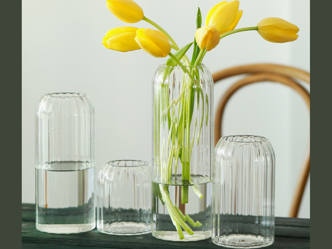 ribbed glass vase (available in three sizes)