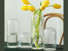Load image into Gallery viewer, ribbed glass vase (available in three sizes)