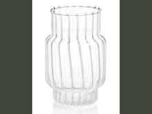 Load image into Gallery viewer, clear optic ribbed vase (available in two sizes)