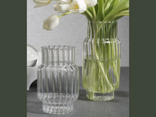 Load image into Gallery viewer, clear optic ribbed vase (available in two sizes)