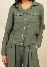 Load image into Gallery viewer, linen jean jacket (one size)