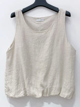 Load image into Gallery viewer, sleeveless bubble waist linen blouse