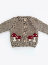 Load image into Gallery viewer, hand knit mushroom cardigan