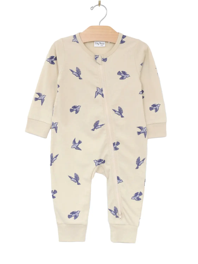 bluebird zip romper