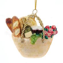 Load image into Gallery viewer, wine + bread basket ornament