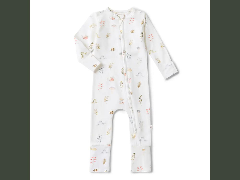 garden friends organic cotton baby romper