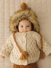 Load image into Gallery viewer, hand knit baby waffle cardigan