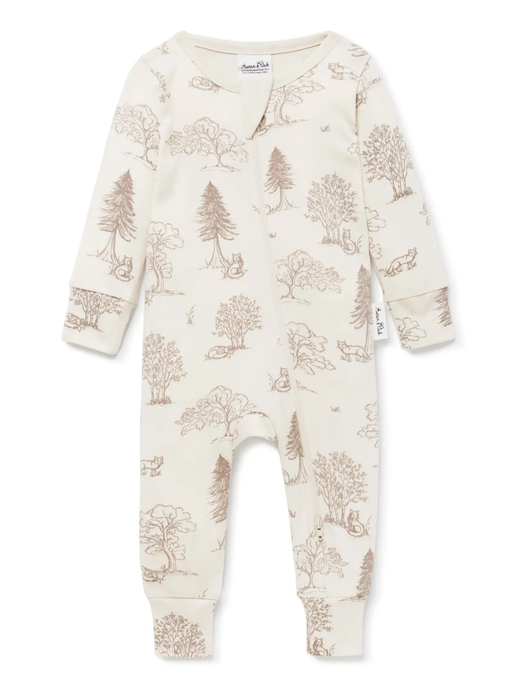 fox wood zip romper