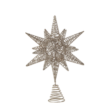 Load image into Gallery viewer, metal star tree topper glitter