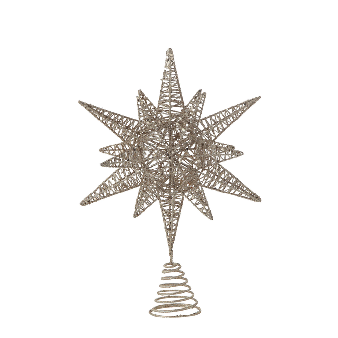 metal star tree topper glitter