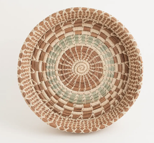 Load image into Gallery viewer, light aqua woven bowl basket