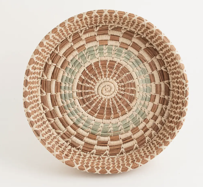 light aqua woven bowl basket